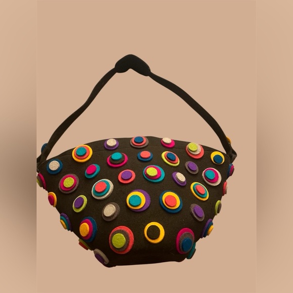 Handmade Peruvian Colorful Polka Dot Handbag made with sheep’s wool felt - Picture 1 of 8